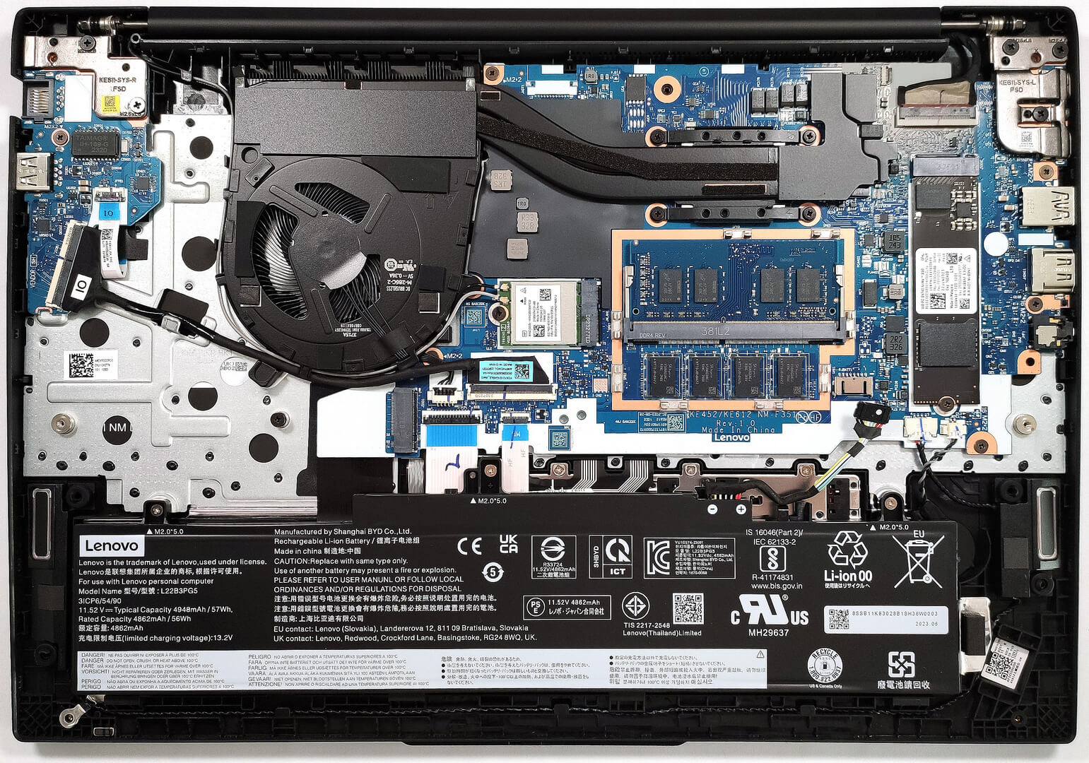 Internal Photo of Lenovo ThinkPad E16 Gen 3 Gen 4 / P16s Gen 3 Gen 4 backlit black US keyboard (ThinkPad E16 Gen 1)